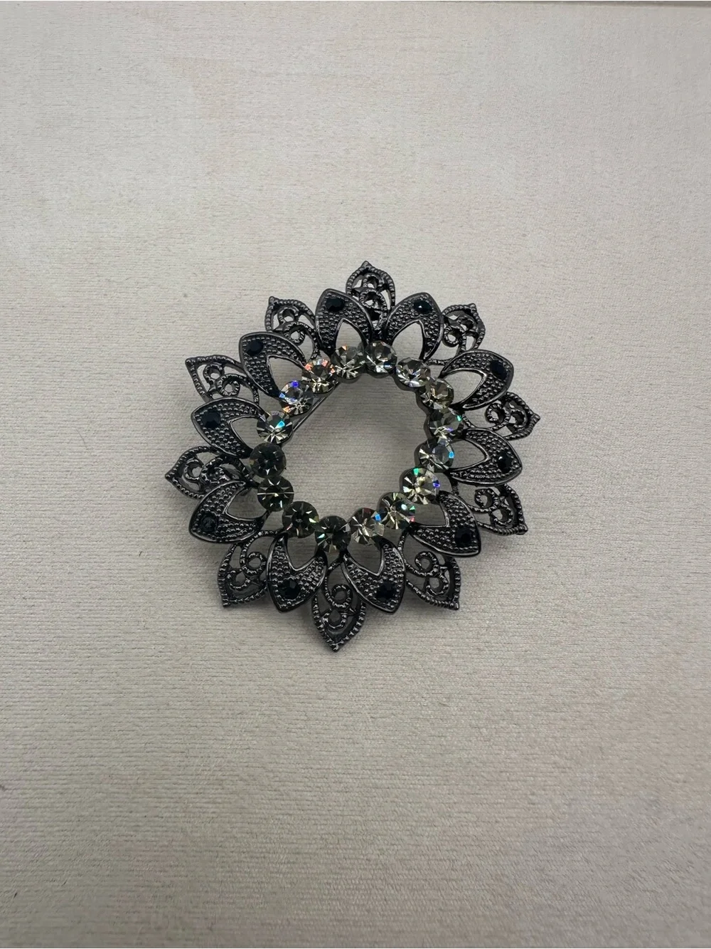Black Floral Metal Sunburst Wall Accent